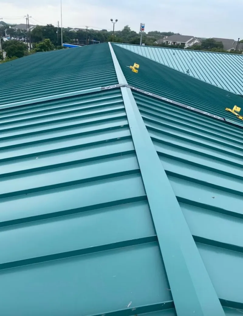 Green commercial metal roof ridge and valley for Metal Roof Repair in West New York